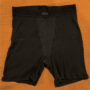 Skims Cotton Rib Boxer in Soot Size Large